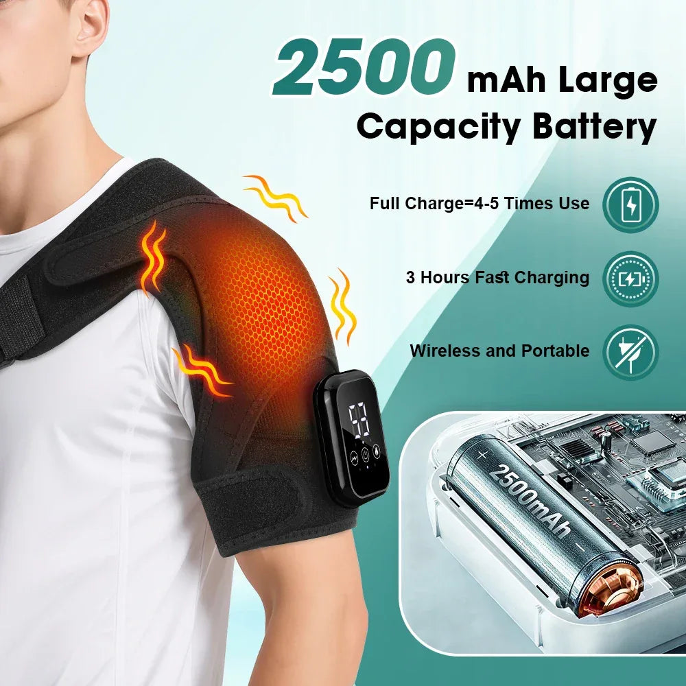Vibration Shoulder Steamer Belt Heated Shoulder Warmer Massager Electric Smart Massage Machine Temperature Adjust