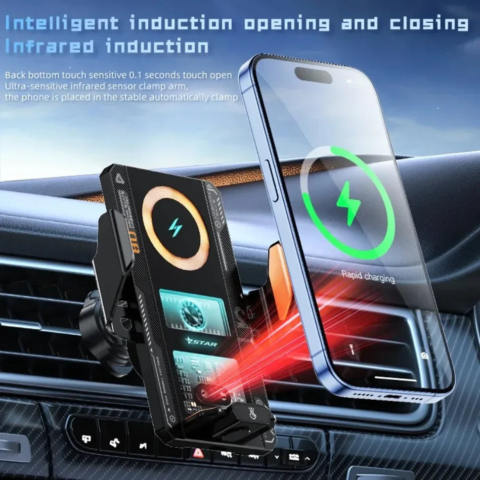 Wireless Charger Car Mount 15w Wireless Car Charger Smart Wireless Charger Mobile Phone Stands Car Phone Holder