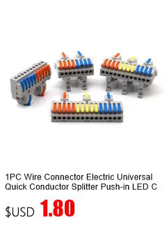 Wire Connector 1 Input Multiple Output Electrical Splitter Push-in Terminal Block Butt Home LED Light Quick Wiring Connectors
