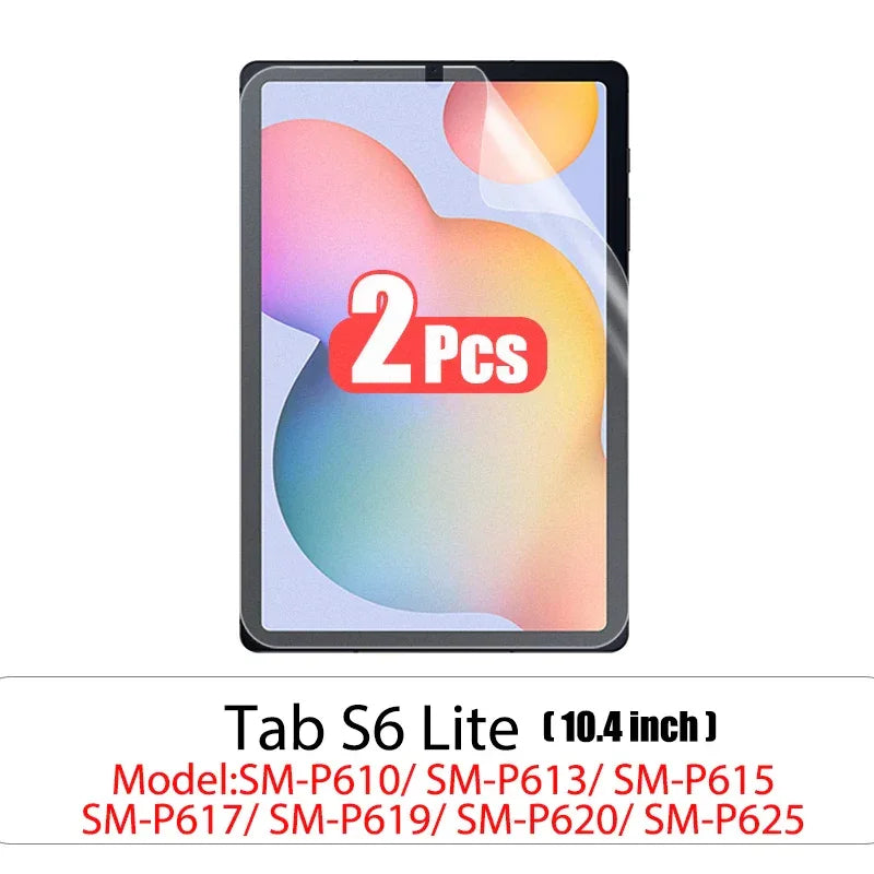 2pcs Pet Screen Protector For Samsung Galaxy Tab S7 Fe S9 Fe A9 Plus S6 Lite S7 S8 S9 A8 Plus Protective Clear Film No Glass