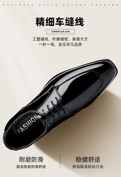 Business Men's Dress Shoes Patent Leather Trend Mens Party Shoe Soft Sole Casual Shoes Plus Size 38-48 Men Shoes High Quality
