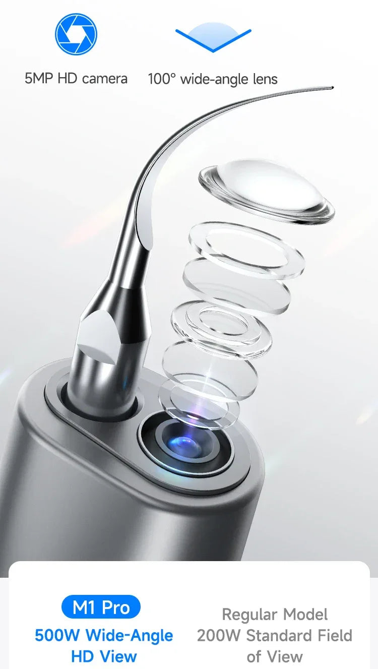 CURVY MOON Visible Electric Ultrasonic Tooth Cleaner with Camera Tartar Remover Tooth Stain Cleaning Tools Teeth Whitening Care