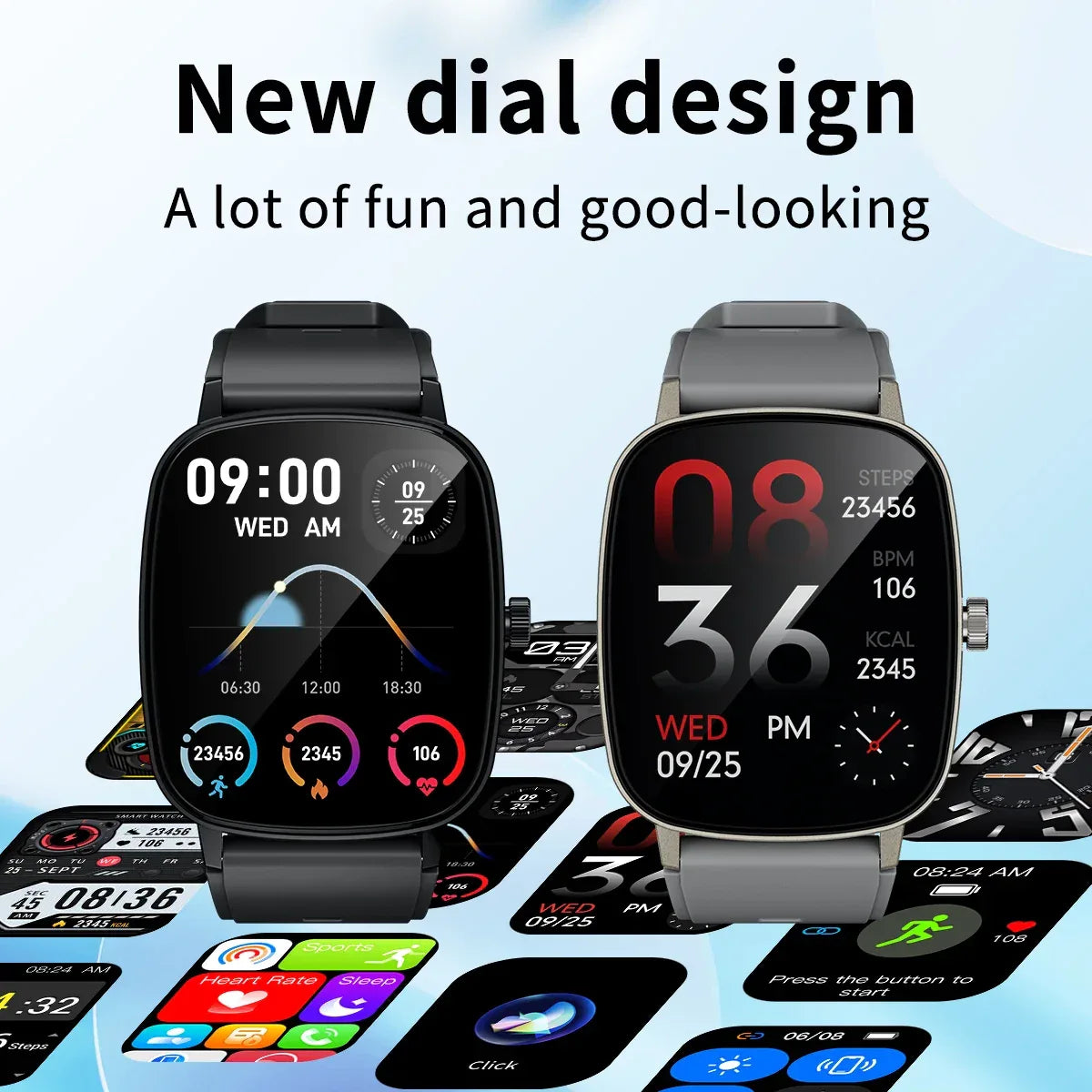 2.01 Inch Aiweile AW63 Smart Watch Men Clock Smartwatch Bluetooth Call Fitness Wristwatch for Android IOS Lightweight PK LT10