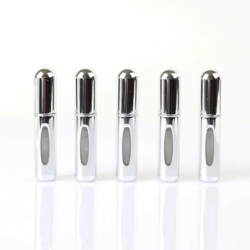 New Hot 5pcs Sets Portable 5ml Perfume Refill Bottle Refillable Spray Scent Pump Empty Atomizer Cosmetic Containers Travel Gift