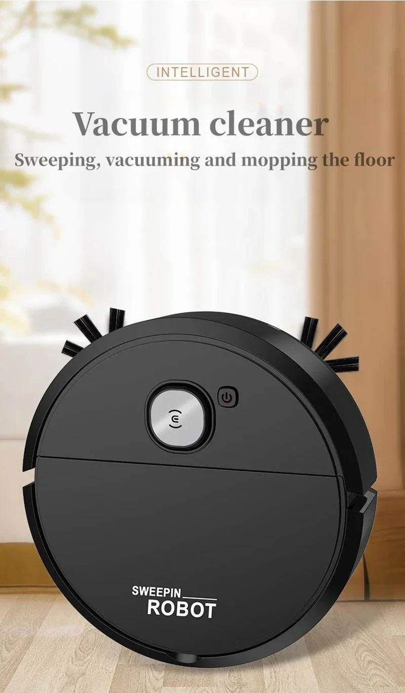 2026 3-in-1 Strong Suction Smart Sweeping Robot Rechargeable Washable Mop For Pet Hair Hard Floor Kitchen Room Sweeping Robot