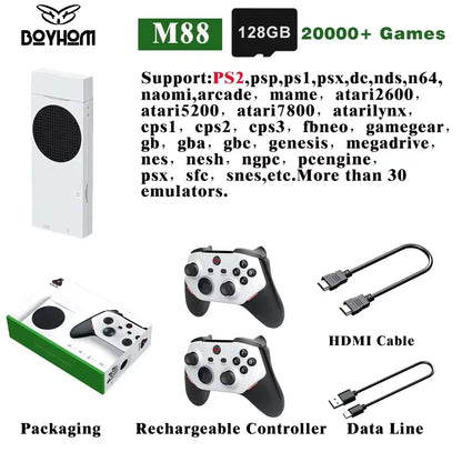 M88 Game Console Stick 128G Supports 30+ Emulators 20000 Games Portable 4K 60 Simulators Wireless Controller 3D TV Support PS2