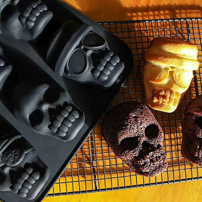 3D Skull Baking Cake Mold for Halloween ,Ice mold,Food Grade Silicone DIY Large Skull Cake Pan,Halloween Decor Birthday Party