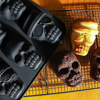 3D Skull Baking Cake Mold for Halloween ,Ice mold,Food Grade Silicone DIY Large Skull Cake Pan,Halloween Decor Birthday Party