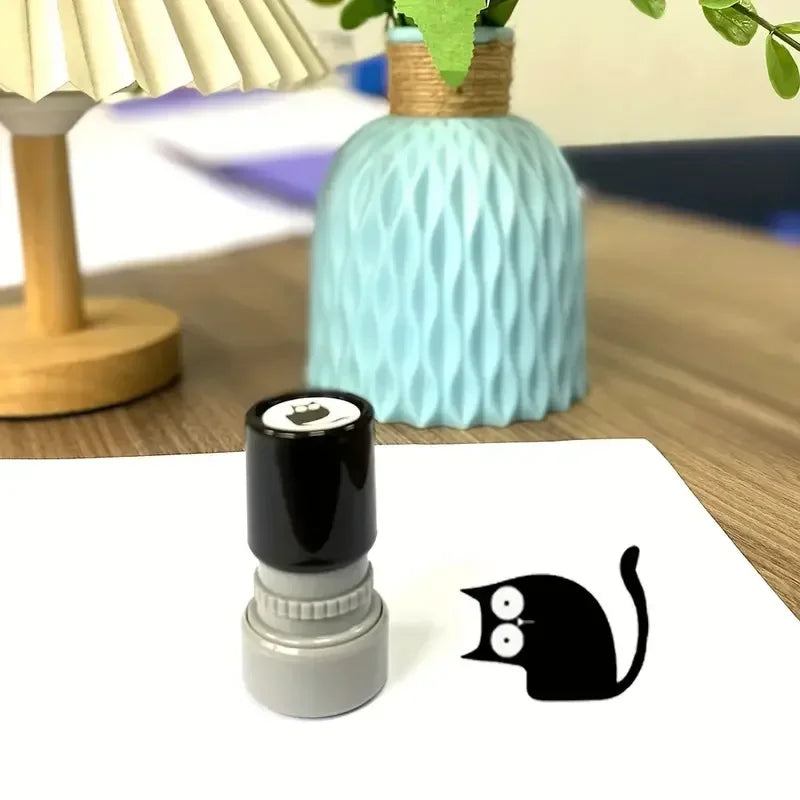 1pc 4 Styles Cute Cartoon Stamps Lovely Small Black Cat Stamp DIY Scrapbooking Decoration Diary Collage Stationery