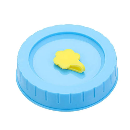 1/4Pcs Cute Universal Mason Jar Lids With Straw Hole 70mm Diameter Storage Wide Mouth Leak Proof Kitchen Supplies
