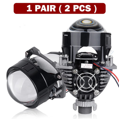 2.5 Inch Bi Led Projector Lens Led Light H4 H7 9005 9006 Car Headlight Bulb High Low Beam 6000K Diode 100W 40000LM Turbo Tuning