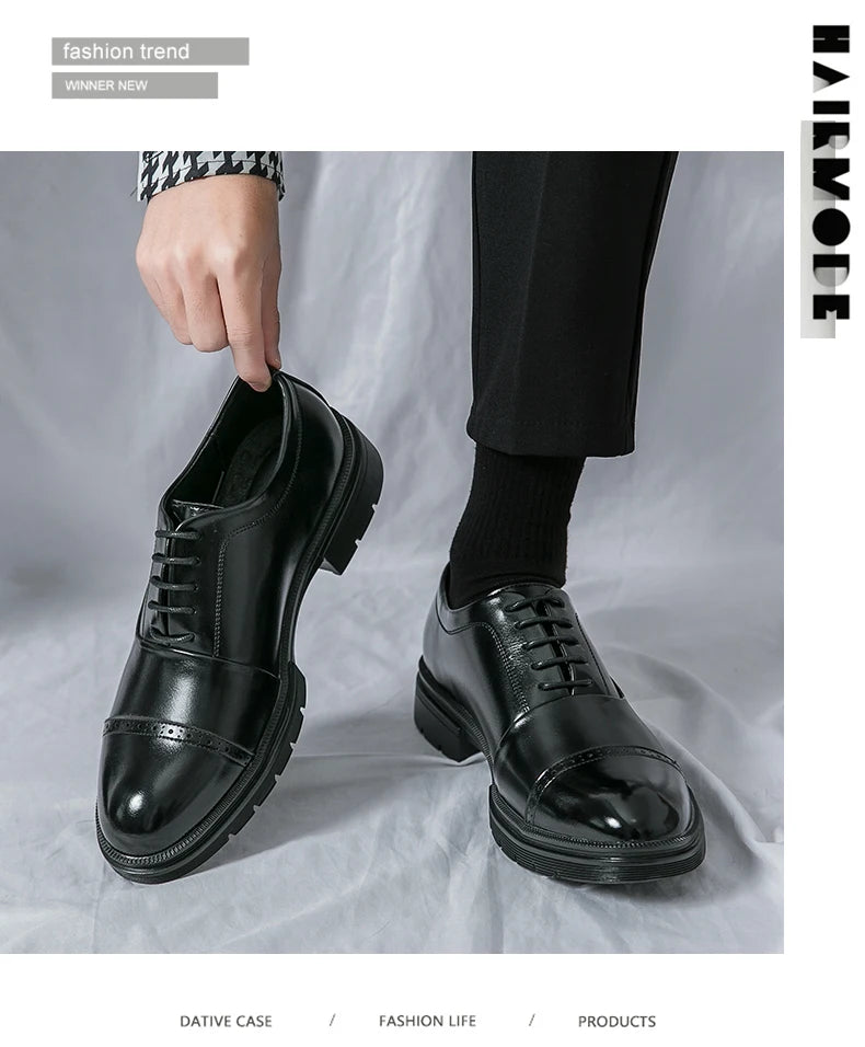 High Quality Brogues Wedding Leather Shoes Men Classic Formal Office Casual Business Shoes Man Social Oxford Men's Dress Shoes