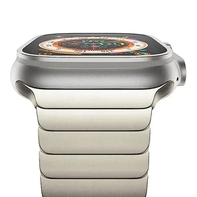 Titanium color band For Apple Watch Band Ultra 2 49mm 9 8 7 5 4 se 6 for iwatch 45mm 41 42 44mm 38 40mm stainless steel bracelet