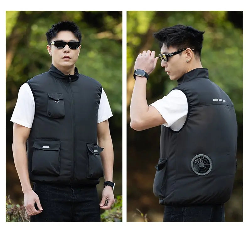 2026 New Cooling Vest Air Conditioner Clothes 3 Gears Wearable Cooling Fan Vest Breathable Sleeveless Workwear For Summer Outdoo