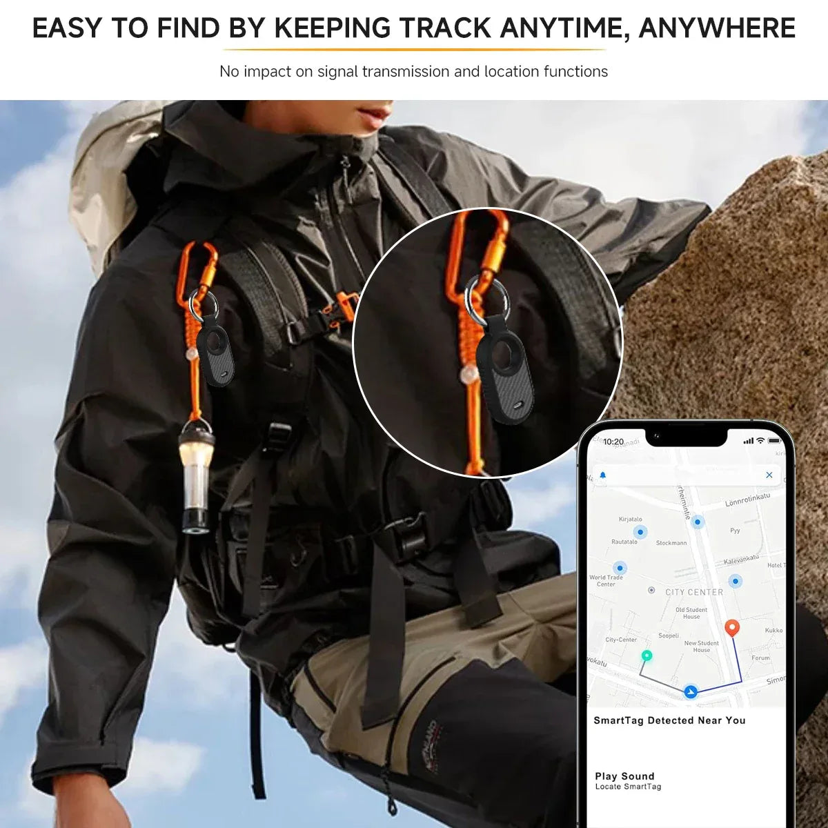 Carbon Fiber Style Case For Samsung Galaxy Smart Tag 2 Locator Anti-lost Backpack Keychain TPU Soft Silicone Protect Back Cover