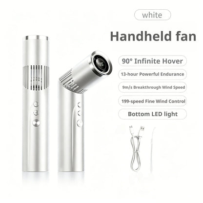 Lipstick Fan Portable Outdoor 199 Speed Brushless High Speed Fan Large Capacity Mini Foldable Handheld/chest Hanging Fan 3000mah