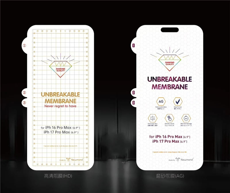 2pcs/set HD Matte Transparent Soft Hydrogel Film Screen Protector for iPhone 17 Air Pro Max Front Back UNBreakable Membrane Film