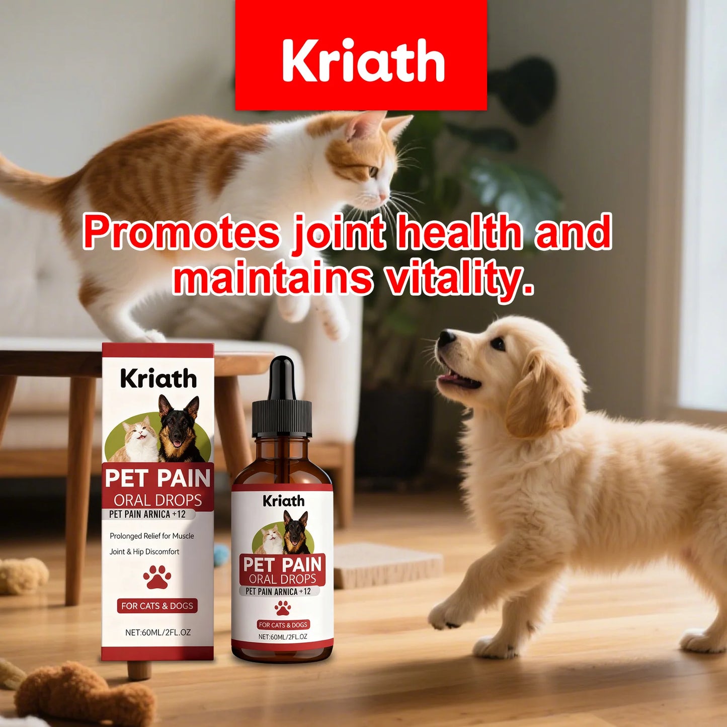 Pet Herbal Care Drops Effectively Nourish Joints Maintain Cartilage Health Enhance Resilience Gentle Ingredients Pet Joint Drops