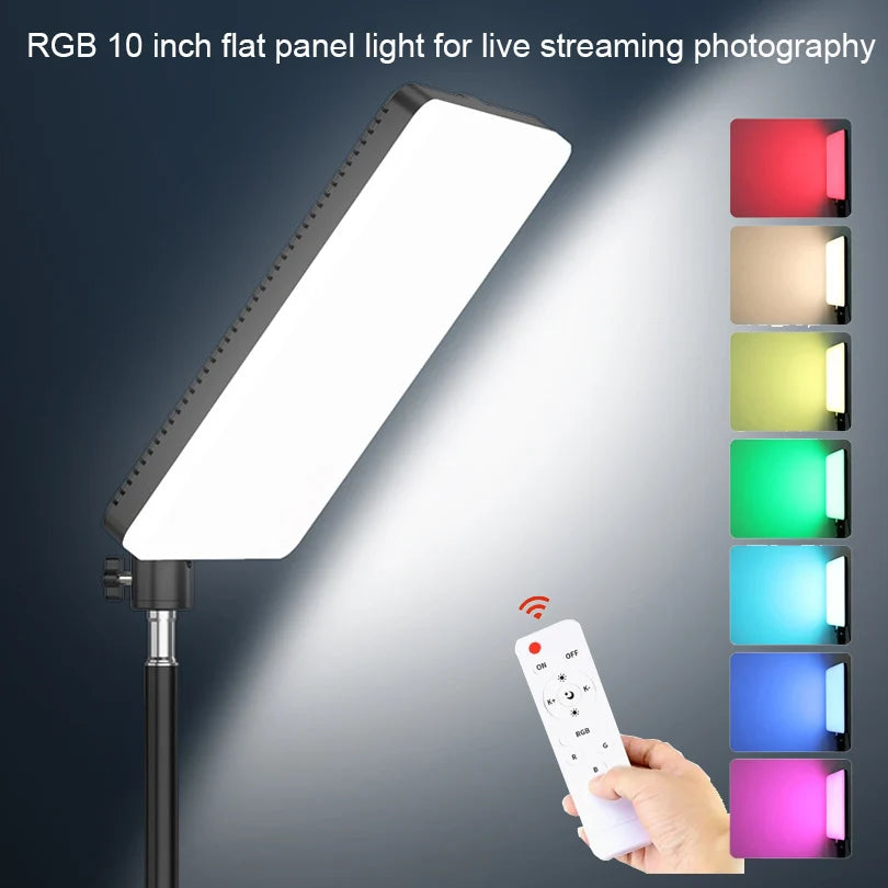 10inch RGB LED Photography Video Light Panel Lighting Photo Studio Lamp Kit Remote Control For Shoot Live Streaming Tripod Stand