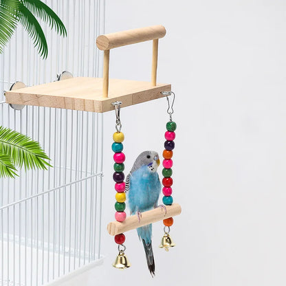 1/8PCS Set Combination Parrot Bird Toys Wood Articles Bite Pet Bird Toys For Parrot Training Bird Toy Swing Ball Bell Standing