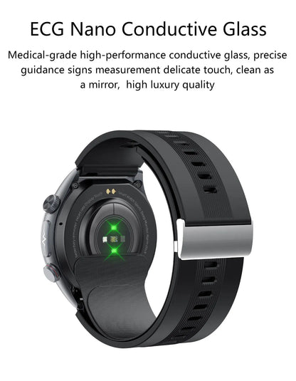 New Blood pressure Non-invasive Health Monitor Airbag Sports Smart Watches ECG+PPG Precise 1.43-inch AMOLED Calls Smartwatch NFC