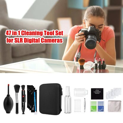 47pcs Camera Cleaner Kit DSLR Lens Digital Camera Sensor Cleaning for Mobile PC