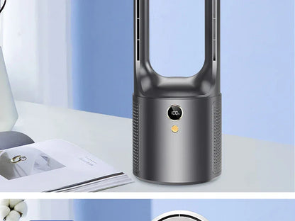 Electric Rechargeable Fan Bladeless Floor Standing Fan Cooling Child Safety Tower 2000mAh Fan Household Air Cooler  6 Gears