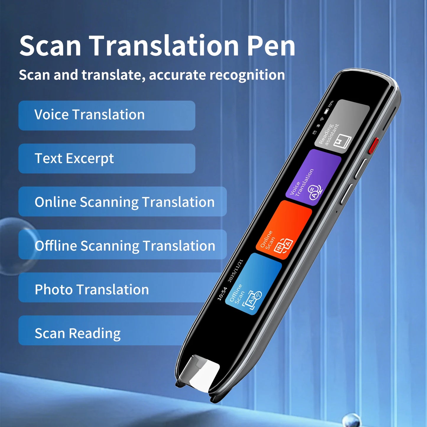 Translation Pen Real Time Intelligent Offline Scanning Point Reading Learning Smart Voice Photo Translator Device Recording Pen
