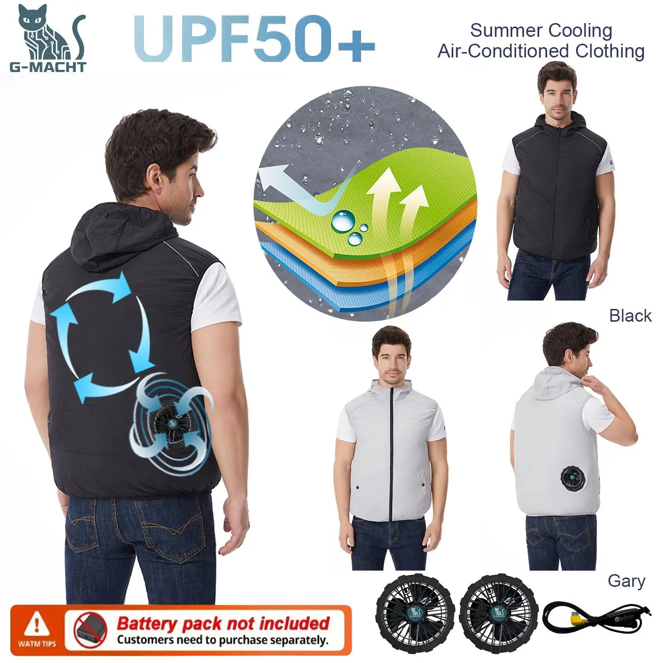 Summer Cooling Vest For Couples Breathable Fan Air Conditioner Jacket Sleeveless Heat Resistant Outdoor Workwear