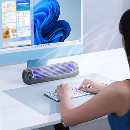 USB Plug-in Portable Tower Fan 3 Speed Desktop Fan 2000mAh Rechargeable Quiet Standing Fan 300x80x80mm Wall Mount Fan