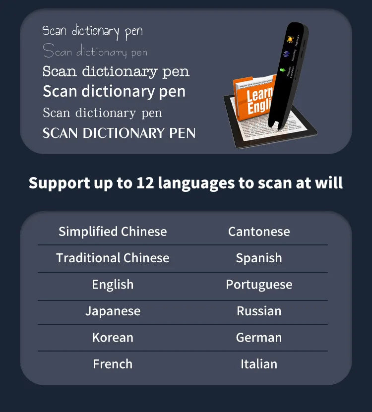 Translation Pen For Teacher Student Smart Voice Scan Translator Pen Multifunction Dictionary Translation Business Travel Abroad