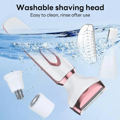 4 in 1 Electric Epilator Bikini Eyebrow Nose Women Lady Facial Hair Removal Trimmer Face Body Painless Female Shaver Depilator