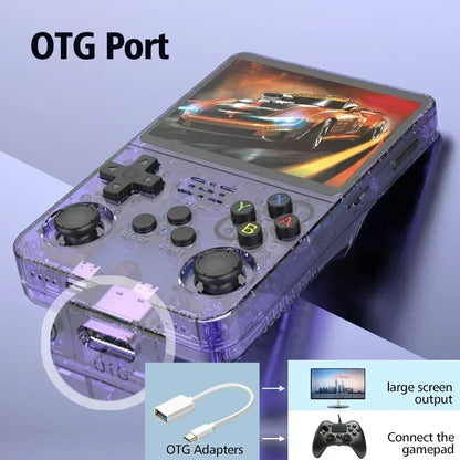 R36S Retro Handheld Video Game Console Arkos System 3.5 Inch IPS Screen 128GB Portable Pocket Game Player for Kids