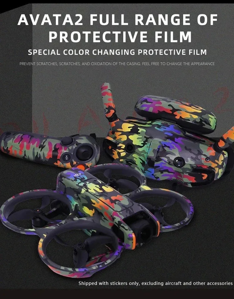 Stickers Skin Set Protective Film for DJI Avata 2 Motion Rocker 3 Goggles 3 Anti-scratch Protective Film Refit Decals Accessory