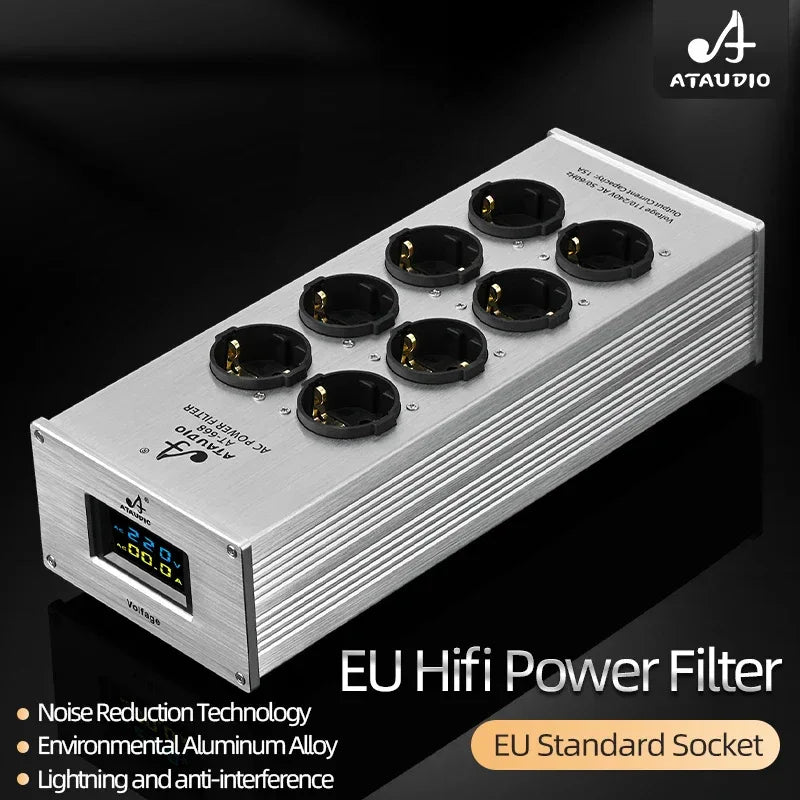 Hi-end EU Hifi Power Filter for Standard EU Socket Noise-free Audio Purifier Filter Power Conditioner with EU Outlets Strip