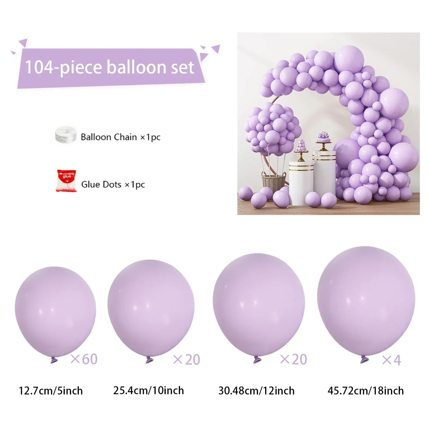 104 Pieces Ruby Red Balloon Red Garland Arch Set with Different Sizes, Suitable for Birthday, Wedding, Valentine's Day
