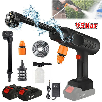 95Bar Cordless Electric High Pressure Washer 800W 6-IN-1 Car Washing Garden Water Gun for Makita 21V Battery Spray Gun