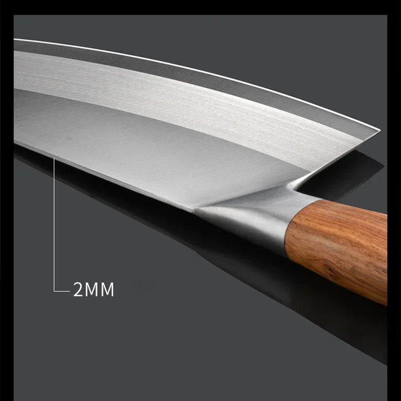 Cleaver Kitchen Knives Wooden Handle Stainless Steel Utility Knife Slicing Fish Vegetables Butcher Knife Chef Cleaver Meat Knife