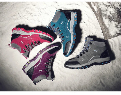 New Men's Winter Boots Warm Plush Snow Boots Outdoor Non-Slip Couple Hiking Boots High-Top Waterproof Sneakers Men's Ankle Boots