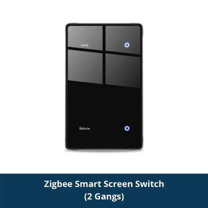 Zemismart Zigbee DIY Name Switch US Black Touch Panel Smart Display Screen Light Switch Work with Tuya Smart Life App