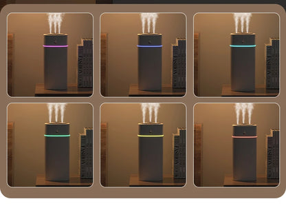 Triple-Nozzle 600mL Waterdrop Mist Humidifier: Fast & Gentle Moisture for Your Space
