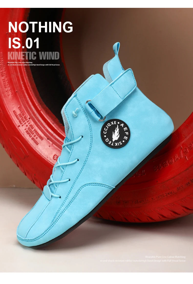 YRZL Men's Shoes Ankle Boots Lightweight Anti-slip Man Casual Walking Shoes Soft Soles Comfortable Breathable Blue Shoes for Men