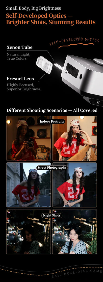 ZENIKO ZA12 Dual-Dial Flash Camera Photography Wireless Transmission for Canon Nikon Sony Fuji Olympus Speedlight Flash vs ZF08