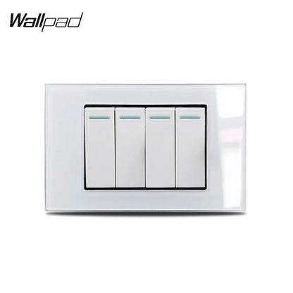 White Glass Panel 118*75mm 1 2 3 4 Gang Doorbell Reset Momentary Curtain Light Switch Wallpad US Brazil AU IT IL Push Button 6M