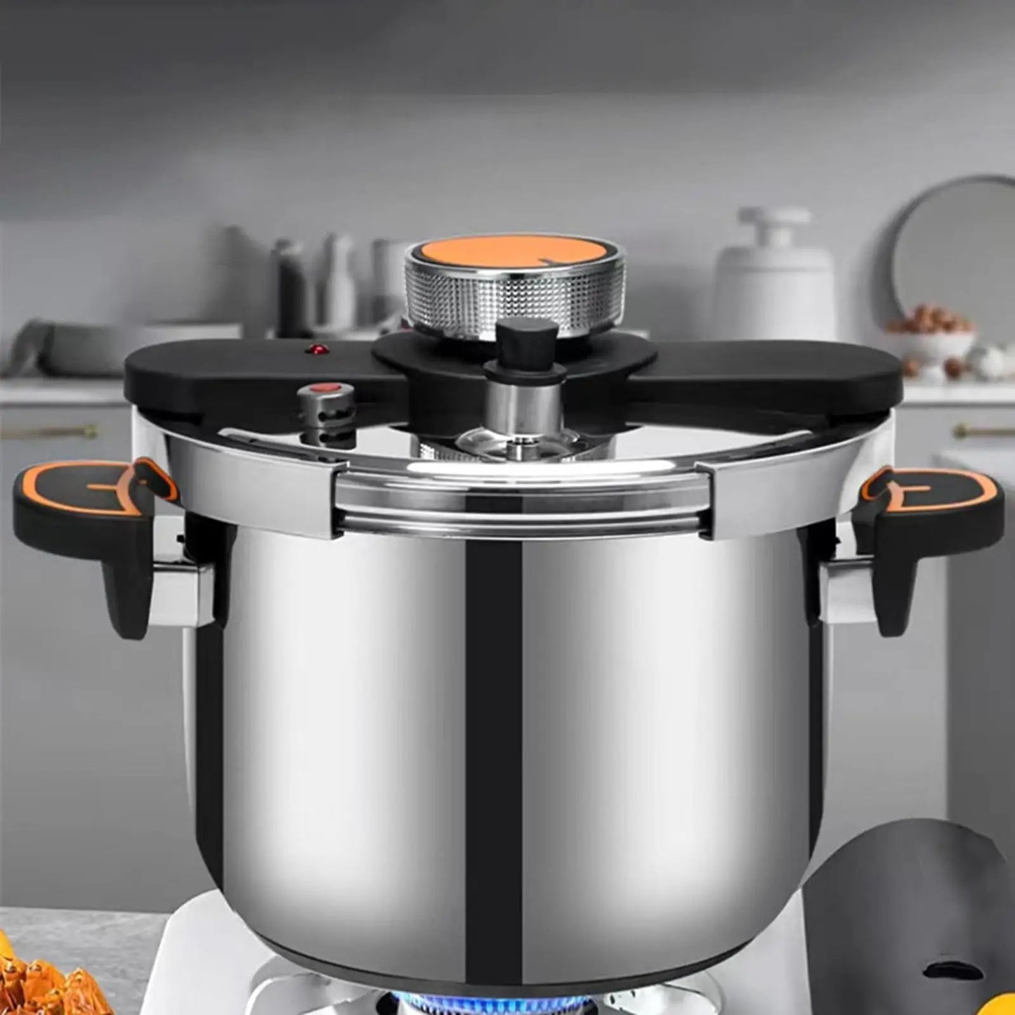4/6/8L Explosion Proof Pressure Cooker 304 Stainless Steel Thickened Cooker Multifunctional Gas Stove Kitchen Pressure Pot