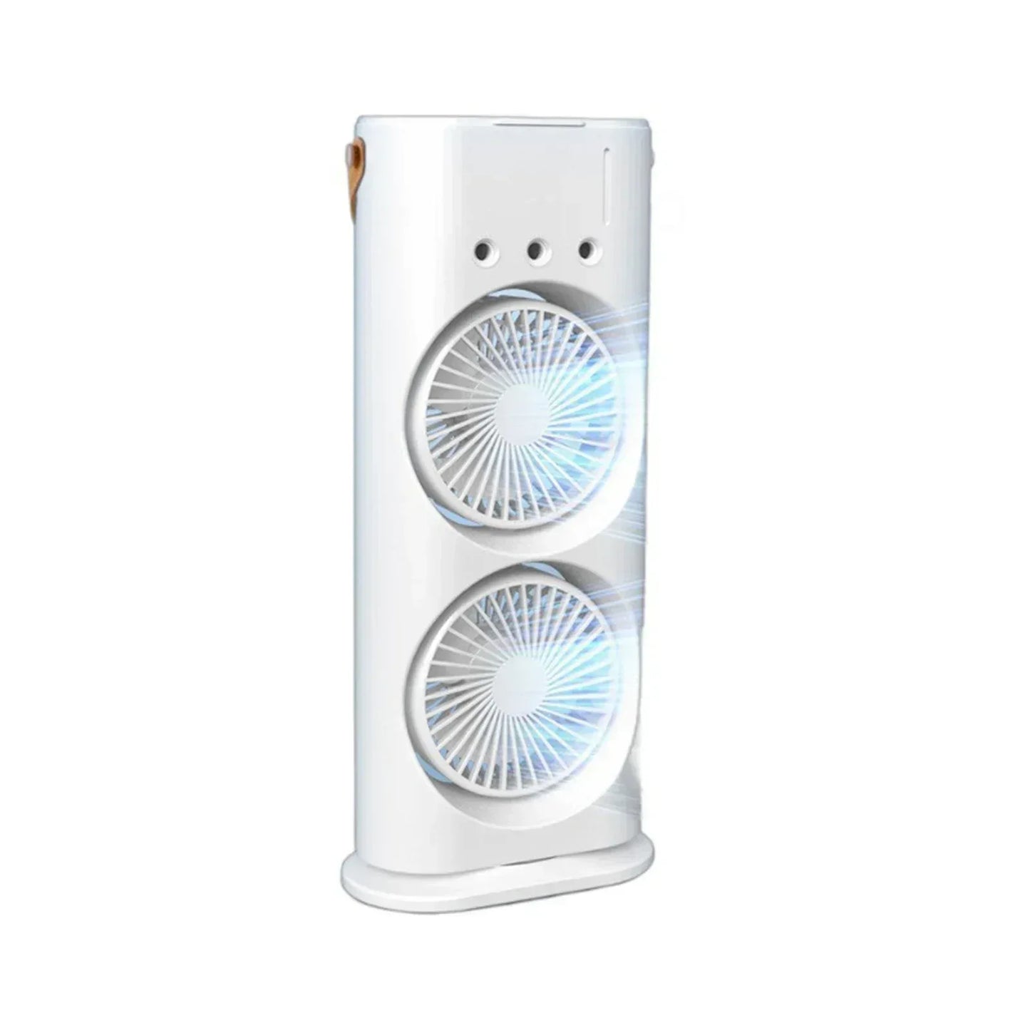 New USB Portable Dual Fan Air Cooler High-Power Desktop Fan with Cooling Mist Humidifier for Office Dormitory Home Use