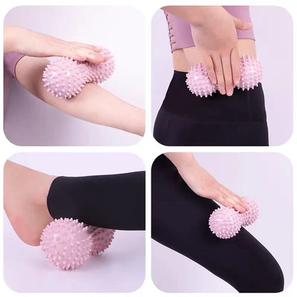 Peanut-shaped yoga massage ball for deep tissue massage. It relaxes muscles in the shoulders, neck and back and relieves neck tension. It is an essential fitness accessory for yoga.