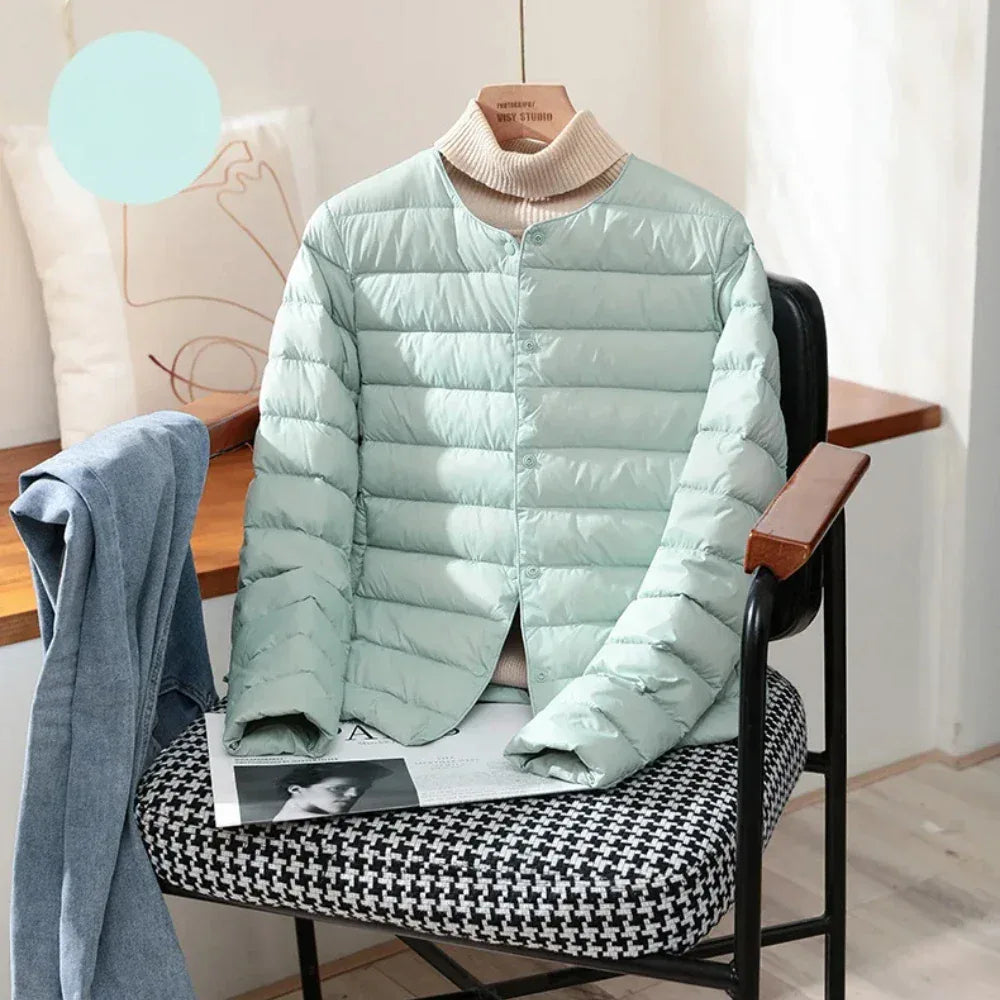 Light Down Coat Spring Autumn Warm Women White Duck Down Slim Jackets Female Fashion Ultra Lightweight Packable Puffer Coats