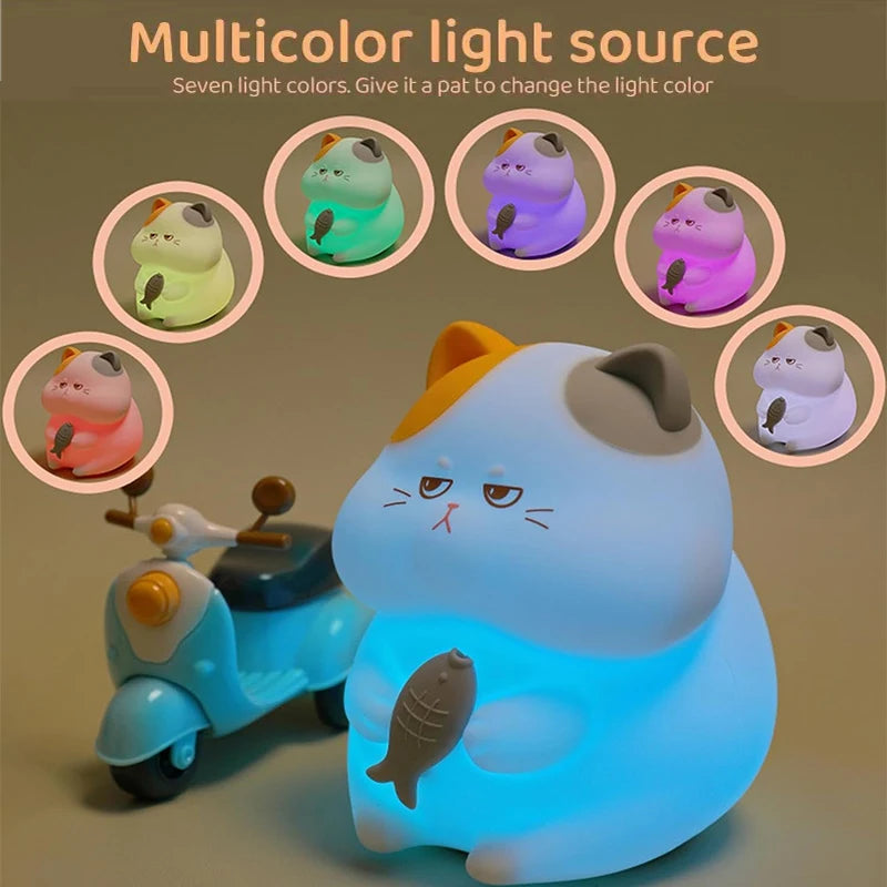 Cute Axolotl Night Light Silicone Nursery Sleeping Lamp Touch Control Nightlights USB Rechargeable Table Lamp for Baby Child