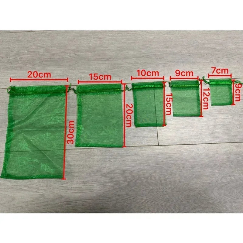 1-100 Drawstring Mesh Bags Packaging Christmas Candy Jewelry Cosmetic Wedding Pocket Gift Bag Multicolor Drawable Organza Pouch